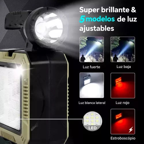 🔥 OFERTA BLACK: Linterna 4 en 1 con Panel Solar y Kit de Herramientas 🔥