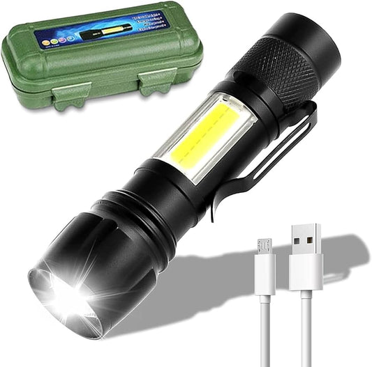 linterna-led-recargable-zoom-potente uso Militar USA