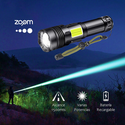 linterna-led-recargable-zoom-potente uso Militar USA